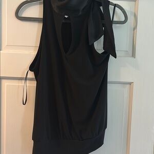Elegant Black Sleeveless Top with Bow